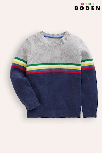 Boden Blue Colour Block Jumper (AU4807) | £32 - £37