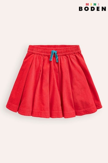 Boden Red Pull-On Twirly Pleated 100% Cotton Skirt (AU4815) | £25 - £29