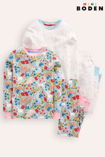 Boden Blue 100% Cotton Snug Pyjamas 2 Pack (AU4833) | £35 - £39