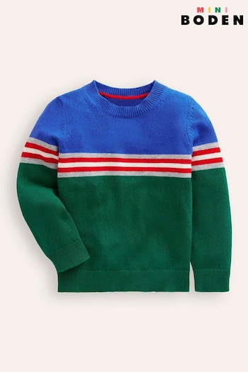 Boden Green Colour Block Jumper (AU4848) | £32 - £37