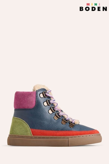 Boden Blue Cosy Leather Lace-Up Boots (AU4858) | £49 - £55