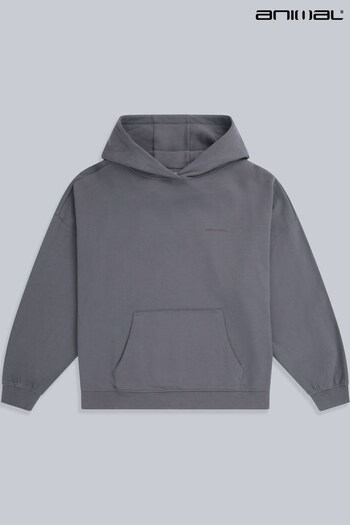 Animal Grey Womens Idol Drop Shoulder 100% Cotton Hoodie (AU4942) | £49