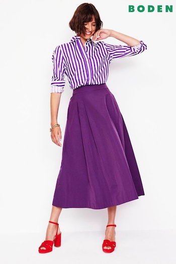 Boden Purple Isabella Taffeta Midi Skirt (AU4971) | £85