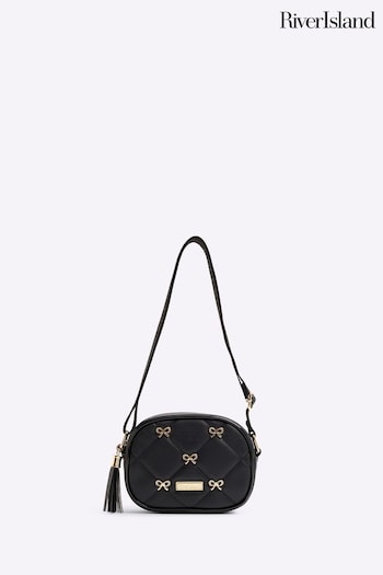 River Island Black Girls Faux Leather Bow Xbody Bag (AU5075) | £20