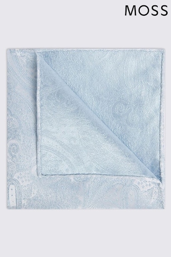 MOSS Blue Wedding Paisley Pocket Square (AU5243) | £20