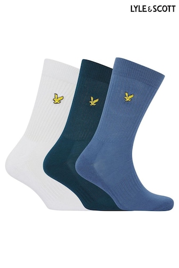 Lyle & Scott Blue Lyle And Scott Hamilton Sports Socks 3 Pack (AU6078) | £16