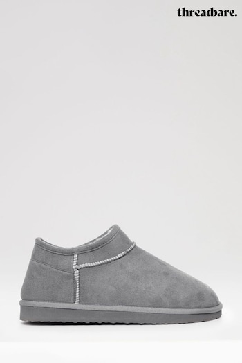 Threadbare Grey Suede Faux Fur Lined Slipper Boots (AU6144) | £22