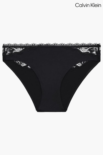 Calvin jeans Klein Black Lace Lined Bikini (AU6459) | £28