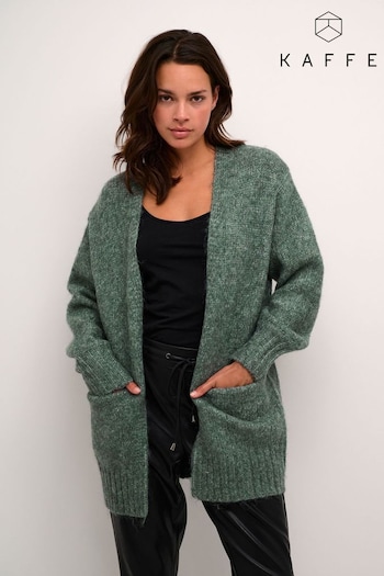 Kaffe Green Katrina Open Front Loose Fit Cardigan (AU6749) | £70