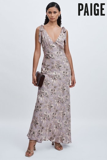 Paige Satin Floral Maxi Dress With Silk (AU6760) | £495