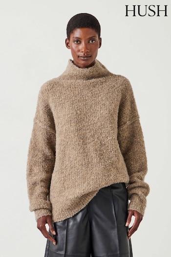 Hush Nude Bailey Relaxed Boucle Funnel Jumper (AU7014) | £110