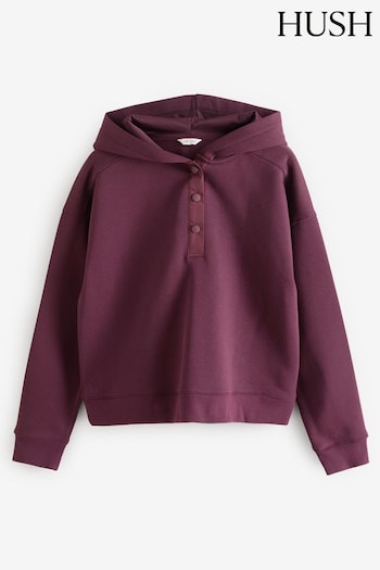 Hush Red Thalia Popper Detail Clean Hoodie (AU7115) | £70