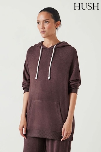 Hush Brown Elle Supersoft Longline Hoodie (AU7143) | £55