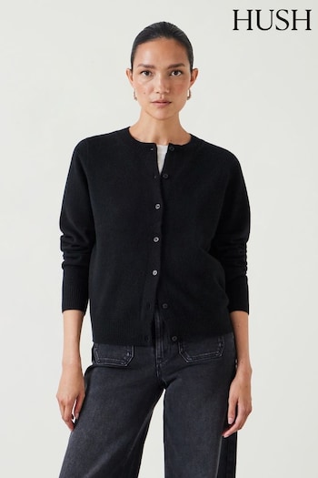 Hush Black Slim Daphne Cashmere Button Through Cardigan (AU7162) | £170