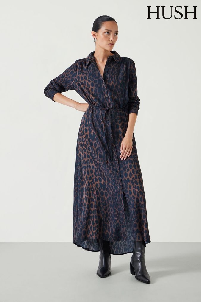 Animal print shirt dress next hot sale