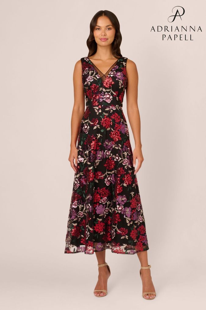 Black floral dress next discount