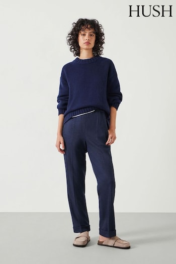 Hush Blue Eliz Slim Wool Blend Check Trousers (AU7550) | £100