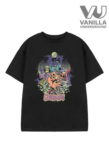 Vanilla Underground Black Kids Unisex Scooby Doo Licensed Halloween 100% Cotton T-Shirt (AU7655) | £14