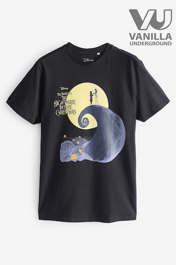 Vanilla Underground Black Adults Unisex 100% Cotton Disney The Nightmare Before Christmas Licensed Halloween T-Shirt (AU7675) | £0