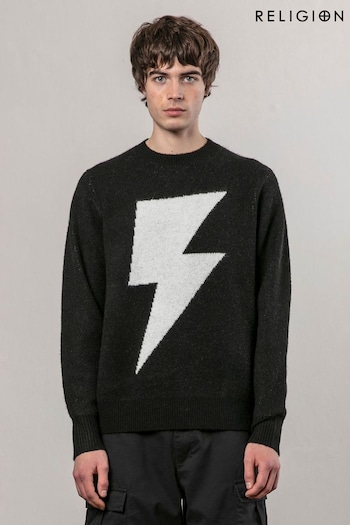 Religion Black Lightning Knit Jumper (AU8199) | £75