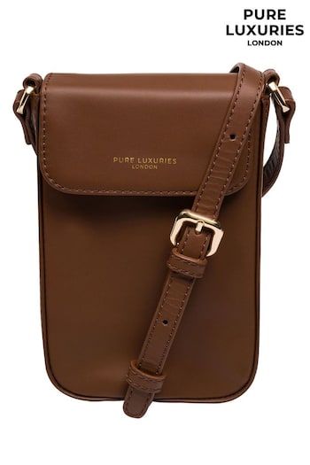 Pure Luxuries London Alexis Leather Cross Body Phone Bag (AU8543) | £39