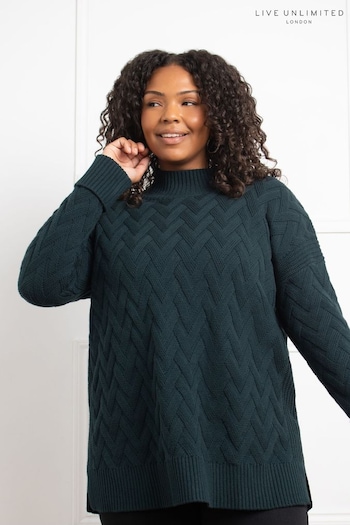 Live Unlimited Green Textured Knit Jumper (AU8932) | £89