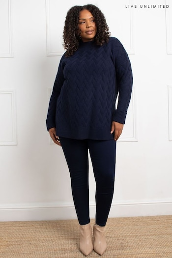 Live Unlimited Blue Textured Knit Jumper (AU8943) | £89