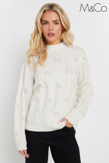 M&Co Cream Petite Cable Jumper (AU9068) | £33