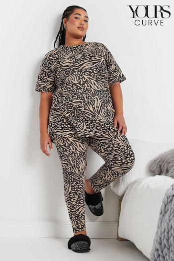 Yours Curve Animal 100% Cotton Animal Patchwork Short Sleeve Tapered Pyjamas Set (AU9328) | £30