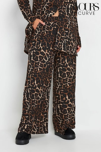 Yours Curve Brown Leopard Print Trousers (AU9391) | £27