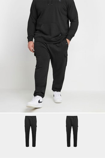 BadRhino Big & Tall Black Cargo Joggers 2 Packs (AU9986) | £57