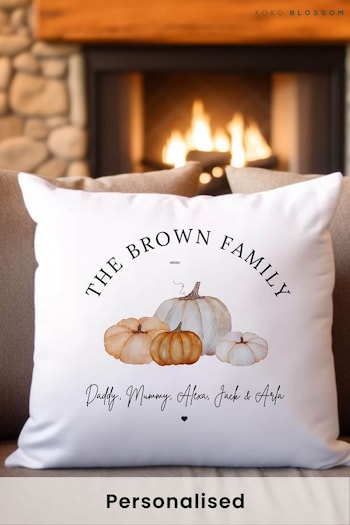 Personalised Halloween Pumpkin Cushion by Koko Blossom (AV0229) | £28