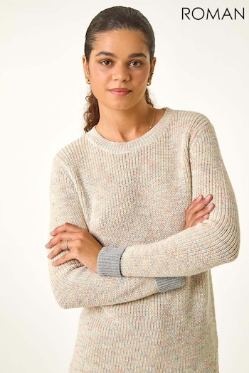 Roman Natural Contrast Cuff Knit Jumper (AV0891) | £40