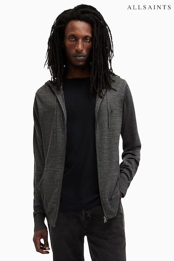 AllSaints Grey Mode Merino Zip Hoodie (AV1255) | £99