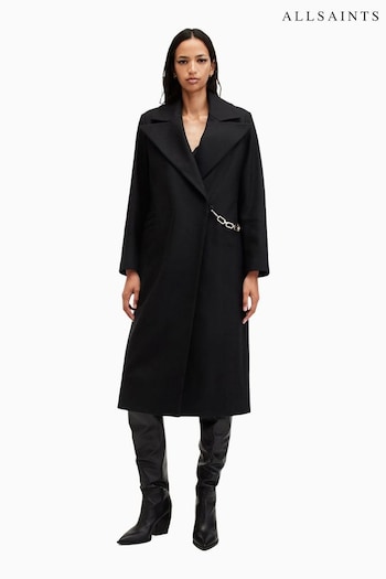 AllSaints Black Simone Coat (AV1271) | £379