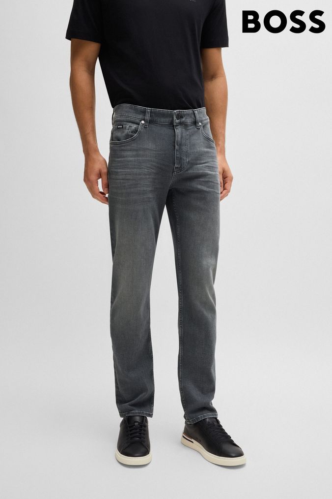 Buy Men s BOSS Grey Jeans Online Next UK