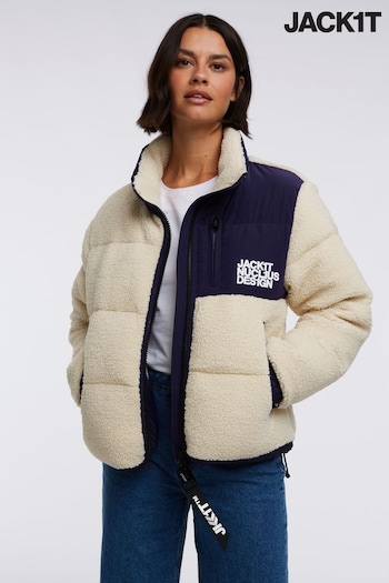 JACK1T Expedition Sherpa Racer Down White Jacket (AV1435) | £325