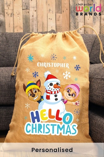 Personalised Paw Patrol Xmas Hessian Sack by Character World (AV1703) | £20