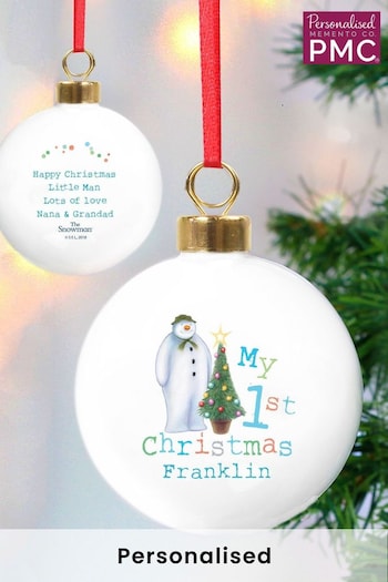 Personalised The Snowman My 1st Christmas Bauble by PMC (AV1723) | £12