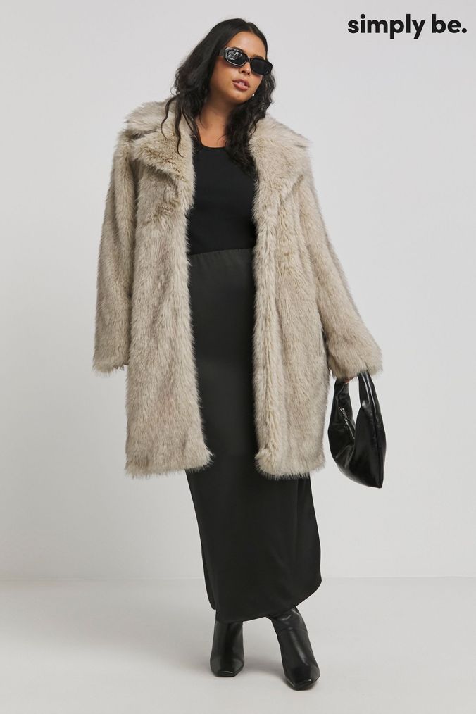 Simply be faux fur coat clearance