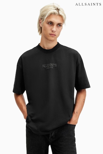 AllSaints Black Bones Short Sleeve Crew T-Shirt (AV2349) | £55