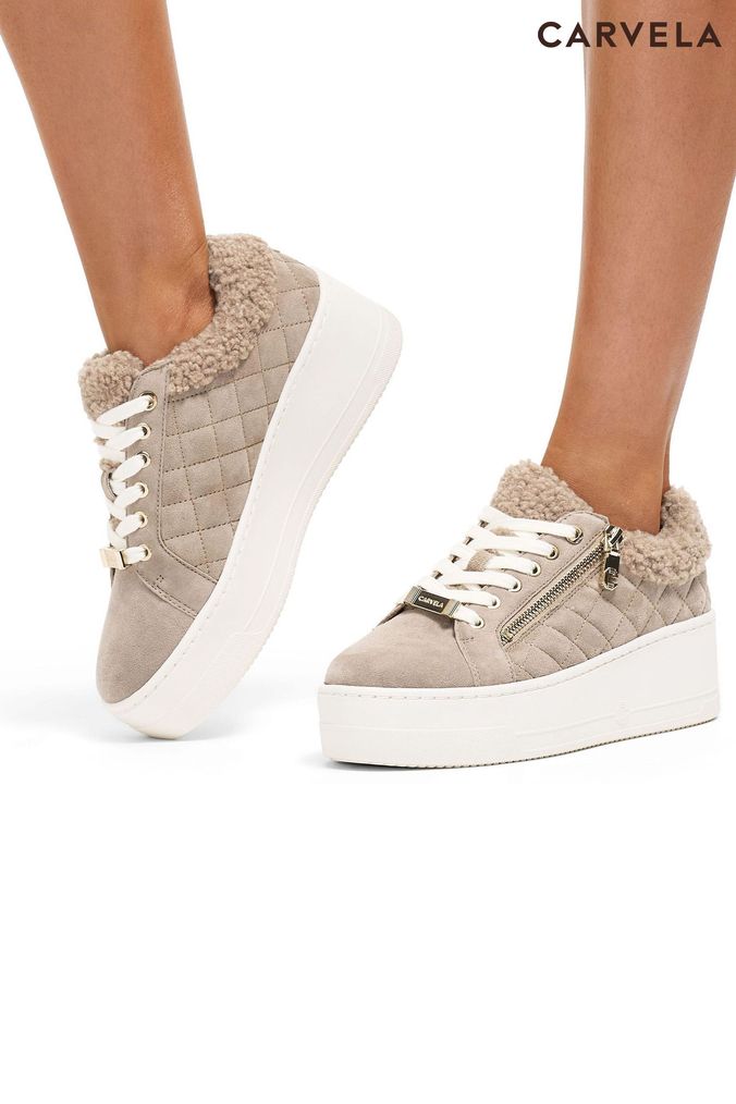 Buy Women s Trainers UK 7 EU 41 Cream Carvela Casual Leather Footwear Online AspennigeriaShops