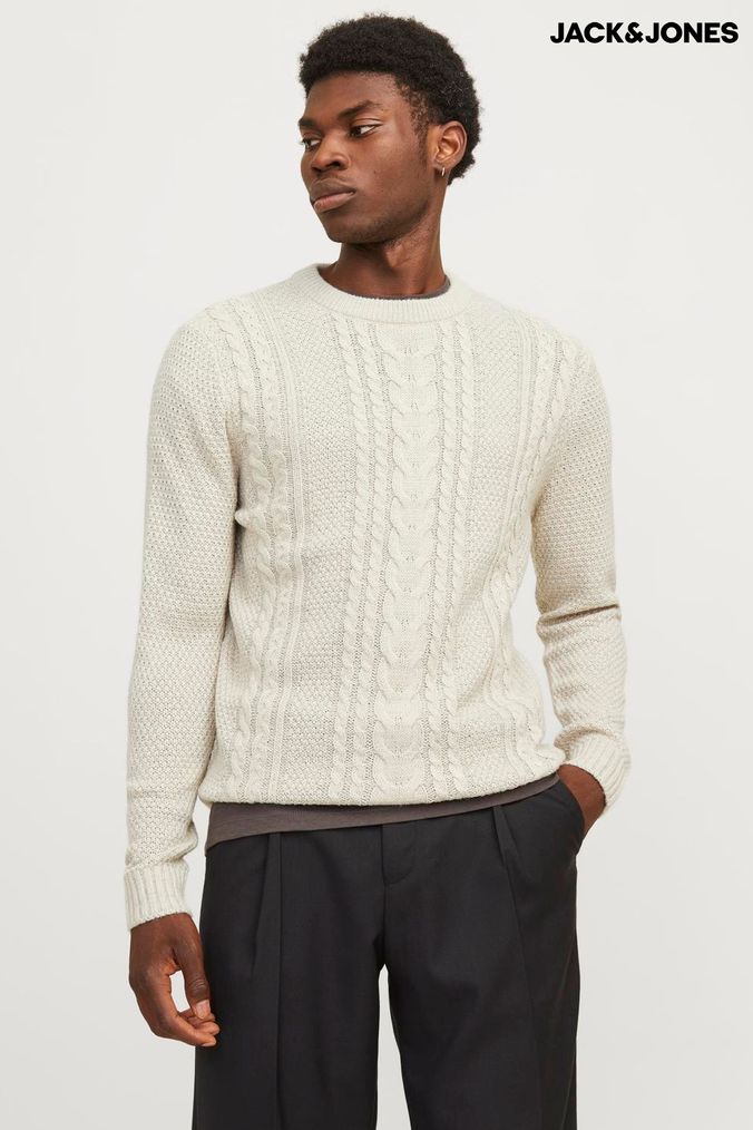 Buy Men s White Crew Neck Jumpers Online Next UK