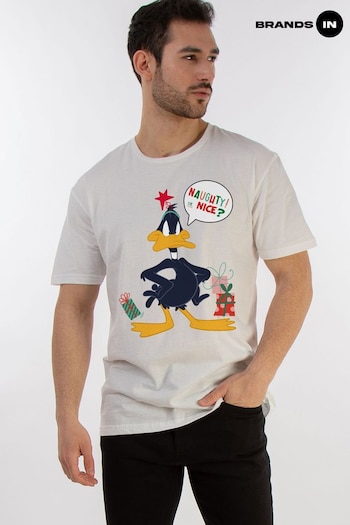 The In White multicolour-logo Looney Tunes Daffy Duck Naughty Or Nice T-Shirt (AV3703) | £23