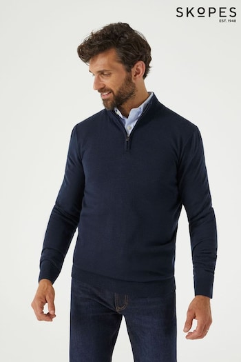 Skopes Blue Miles Merino Blend Quarter Zip Sweater (AV4037) | £49