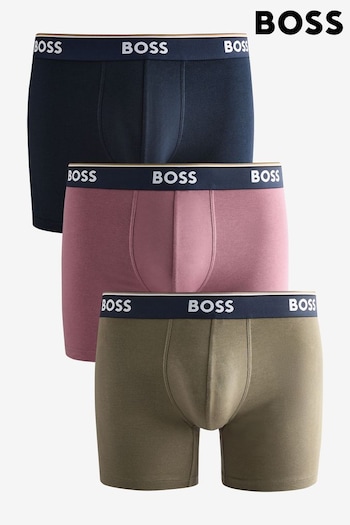 BOSS Pink/Black 3 Pack Stretch Cotton Boxers (AV4157) | £42