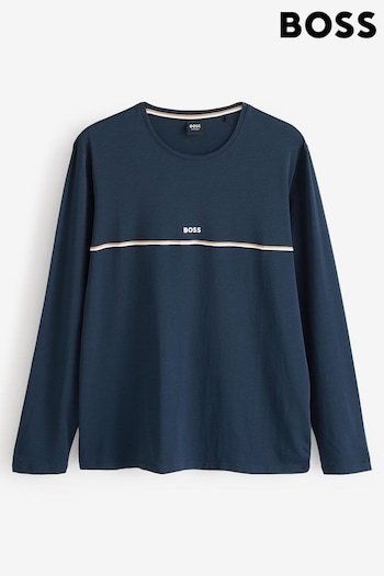 BOSS Blue Signature Stripe Logo Long Sleeve T-Shirt (AV4346) | £59