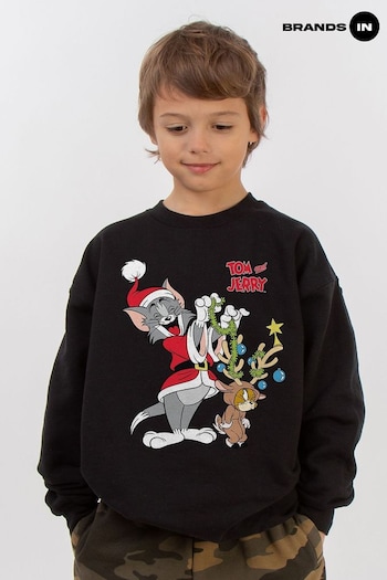 Brands In Black Boys Tom and Jerry Reindeer Sweatshirt (AV4394) | £25