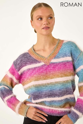 Roman Pink Soft Stripe Knit Jumper (AV4721) | £40