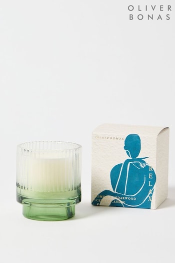 Oliver Bonas Green Nora Relax Jasmine & Cedarwood Scented Candle (AV4739) | £27